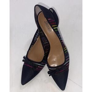 J.Reneé Brisa Bow Point Toe Rainbow Mesh Kitten Heels Pumps Size 11 NWOT